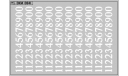 Декаль. Набор декалей трамвайных парковых номеров Магнитогорск белые (100х70). DKM0841, фототравление, декали, краски, материалы, maksiprof, scale43