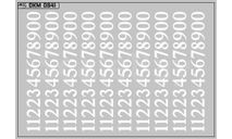 Декаль. Набор декалей трамвайных парковых номеров Магнитогорск белые (100х70). DKM0841, фототравление, декали, краски, материалы, maksiprof, scale43