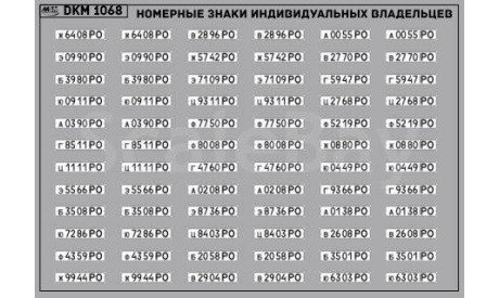 Декаль. Набор декалей Номерные знаки индивидуальных владельцев Ростовская область (100х65). DKM1068, фототравление, декали, краски, материалы, maksiprof, МАЗ, scale43