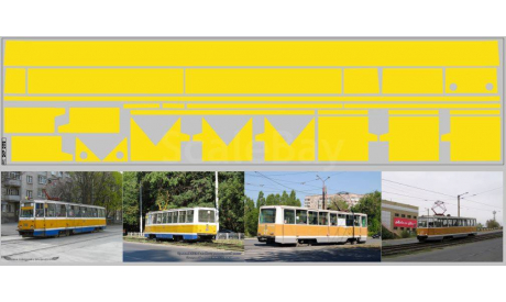 Декаль. Полосы для Трамвая КТМ-5М3 желтый (100х360). DKP0179, фототравление, декали, краски, материалы, scale43, maksiprof