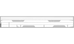 Декаль. Полосы на низ для Трамвая КТМ-5М3 белый (100х360). DKP0187