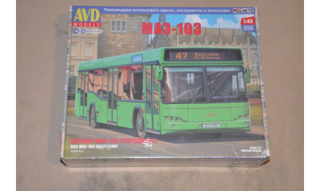 Авто в деталях. Кит Автобус МАЗ-103 (Рестайлинг). SSM AVD 4096AVD, сборная модель автомобиля, 1:43, 1/43, AVD Models