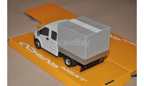 НАП. ГАЗель NEXT A22R23 бортовой c тентом, белый / серый, масштабная модель, 1:43, 1/43, Наш Автопром