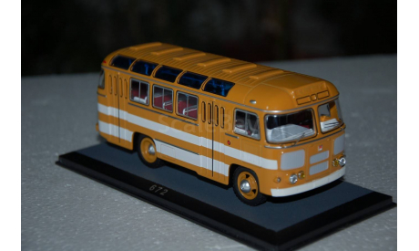 ClassicBus. ПАЗ-672 Охра, белые полосы, масштабная модель, 1:43, 1/43