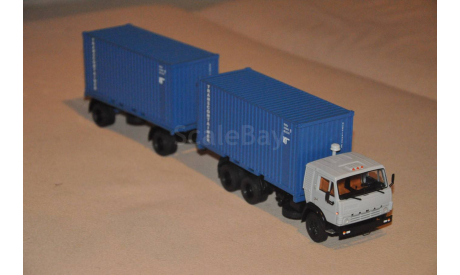 ПАО КАМАЗ. КАМАЗ-53212 контейнеровоз с прицепом ГКБ-8350, масштабная модель, scale43