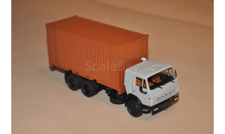 АИСТ. Камаз -53212 с 20-футовым контейнером серый/коричневый, масштабная модель, scale43, Автоистория (АИСТ)