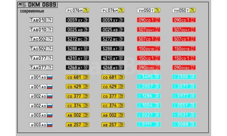 Декаль. Номерные знаки Современные DKM0689, фототравление, декали, краски, материалы, scale43, maksiprof, МАЗ