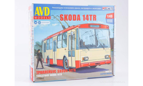 Авто в деталях. Кит Skoda-14Tr. SSM 4022AVD, сборная модель автомобиля, AVD Models, Škoda, scale43