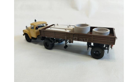 ЗИЛ 130 В с полуприцепом ОДАЗ, масштабная модель, Автоистория (АИСТ), scale43