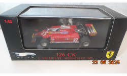 Ferrari 126 CK - 1981 G. Villeneuve Monaco GP 1/43 Hot Wheels Elite