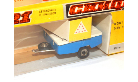 ВАЗ-2121 с прицепом СКИФ Голубой 1984 год, масштабная модель, Тантал, scale43