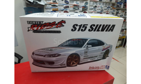 05838 Nissan SIlvia S15 ’99 Vertex коробка помята 1:24 Aoshima возможен обмен, масштабная модель, scale24