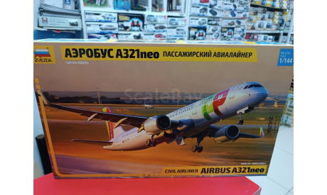 7043 Пасс. авиалайнер ’Аэробус А-321neo’ 1:144 Звезда  возможен обмен, сборные модели авиации, СУ, scale144