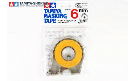 87030 TAMIYA Маскировочная лента в пенале, ширина 6 мм., фототравление, декали, краски, материалы