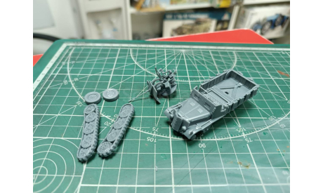 Sd.Kfz 10-5 c Fkak 38 1:72 Смола 3D-печать, масштабные модели бронетехники, Lancia, scale72
