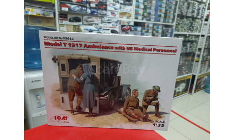 35662 Model T 1917 санитарная, с американским медицинским персоналом 1:35 ICM возможен обмен, сборная модель автомобиля, scale35