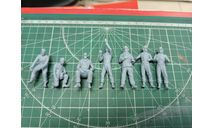 Немецкие танкисты 1:35 7 фигур Смола 3D-печать возможен обмен, миниатюры, фигуры, СУ, scale35