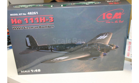 48261 He 111H-3, Германский бомбардировщик ІІ МВ 1:48 ICM  Возможен обмен, сборные модели авиации, scale0