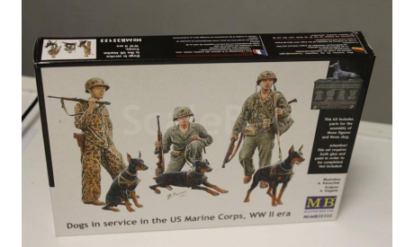 MB35155 Dogs In Service In The US Marine Corps WW  1:35 MasterBox, миниатюры, фигуры, 1/35, Master Box