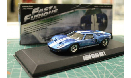 1:43 FORD GT40 1966 Blue ’Fast & Furious:Fast Five’  (из к/ф ’Форсаж V’), масштабная модель, 1/43, Greenlight Collectibles