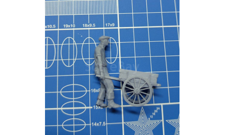 Рабочий с ручной тележкой 1:43 Смола возможен обмен, сборная модель (другое), scale43
