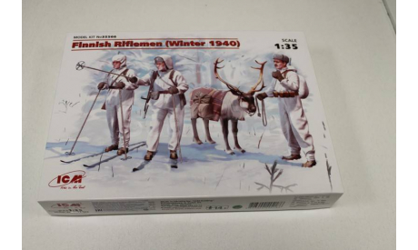 35566 Фигуры Финские пехотинцы (зима 1940 г.) 1:35 ICM, миниатюры, фигуры