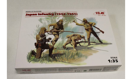 35568 Фигуры Японская пехота (1942-1945 г.) 1:35 ICM, миниатюры, фигуры, 1/35