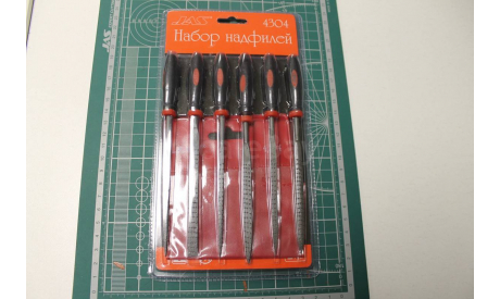 4304 - Набор надфилей с ручками,  6 шт., блистер + чехол, JAS, инструменты для моделизма, расходные материалы для моделизма