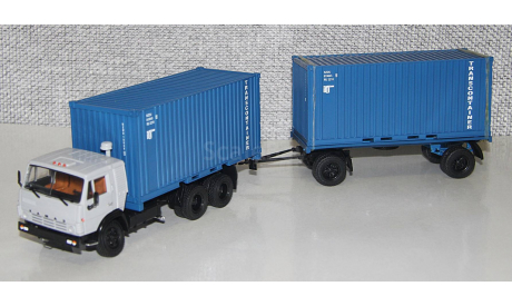 КАМАЗ-53212 контейнеровоз с прицепом ГКБ-8350.SSM., масштабная модель, ПАО КАМАЗ, scale43