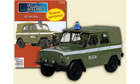 УАЗ 469 MILICJA, Kultowe Auta PRL-u спецвыпуск, оливковый, масштабная модель, scale43
