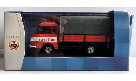 IST. Barkas B1000 FEUERWEHR пожарный грузовик с тентом 1974, масштабная модель, IST Models, scale43