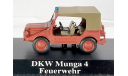 DKW Munga 4 fire engine closed red. Starline., масштабная модель, scale43