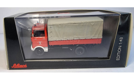MERCEDES BENZ - LP608 TRUCK TELONATO FIRE ENGINE - VIGILI DEL FUOCO. Schuco., масштабная модель, Mercedes-Benz, 1:43, 1/43