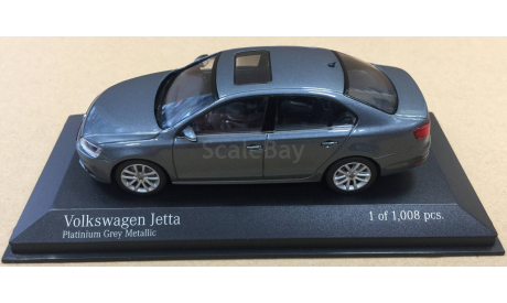 Volkswagen Jetta 6 2010 Typ 1B Platinum Grey Metallic Minichamps 400059000, масштабная модель, scale43