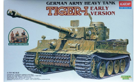 1:35 / ACADEMY 1386 / Немецкий тяжёлый танк TIGER-1 (ранняя версия)., сборные модели бронетехники, танков, бтт, scale35