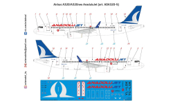 Декаль Airbus A320 Anadulu Jet 1-144