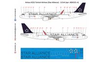 Декаль Airbus A321 Turkish Airlines Star Alliance 1-144, фототравление, декали, краски, материалы, Звезда, scale144