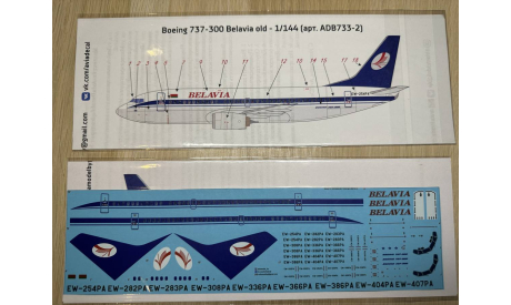 Декаль Boeing 737-300 Belavia OLD 1-144, фототравление, декали, краски, материалы, scale144