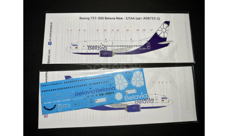 Декаль Boeing 737-300 Belavia New 1-144, фототравление, декали, краски, материалы, scale144
