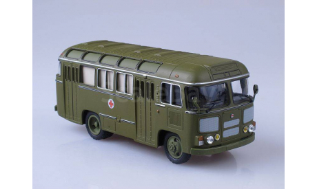 Автобус ПАЗ-672М санитарный хаки, масштабная модель, Советский Автобус, scale43