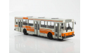 Автобус ЛиАЗ-5256 белый с оранжевыми полосами, масштабная модель, Советский Автобус, 1:43, 1/43