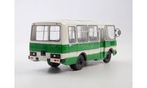 Автобус ПАЗ-3205 бело-зелёный, масштабная модель, Советский Автобус, scale43