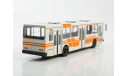 Автобус ЛиАЗ-5256 белый с оранжевыми полосами, масштабная модель, Советский Автобус, 1:43, 1/43