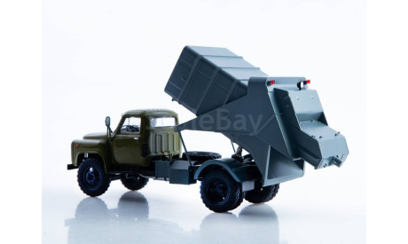 Мусоровоз 53М (ГАЗ-53) хаки/синий, масштабная модель, Автоистория (АИСТ), 1:43, 1/43