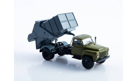 Мусоровоз 53М (ГАЗ-53) хаки/синий, масштабная модель, Автоистория (АИСТ), 1:43, 1/43