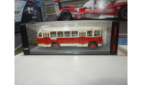 Автобус ЛиАЗ-158Б бежево-красный Классик бас, масштабная модель, Classicbus, scale43
