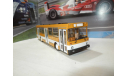 Автобус ЛиАЗ-5256 желтый с белой полосой, масштабная модель, DEMPRICE, scale43