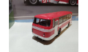 Автобус ЛАЗ-695Н красный с белыми полосами, масштабная модель, DEMPRICE, scale43