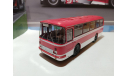 Автобус ЛАЗ-695Н красный с белыми полосами, масштабная модель, DEMPRICE, scale43