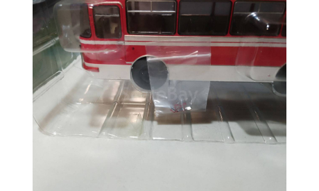 Автобус ЛАЗ-695Н красный с белыми полосами, масштабная модель, DEMPRICE, scale43